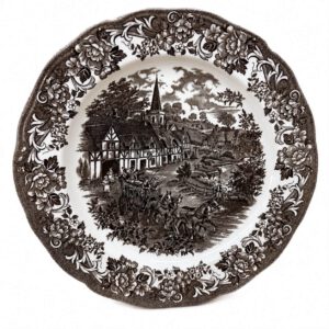 Brown Transferware Platter